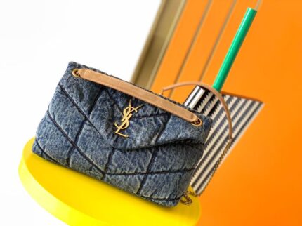 YSL Loulou Puffer new denim bag