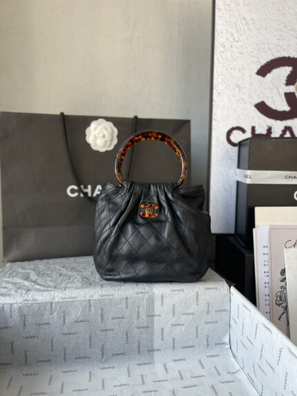 Chanel 26C Autumn/Winter Collection Collector's Edition Design AS6022 Tortoiseshell Handle Bucket Bag