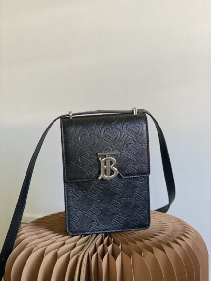 Burberry Robin Monogram Embossed Leather Crossbody Bag