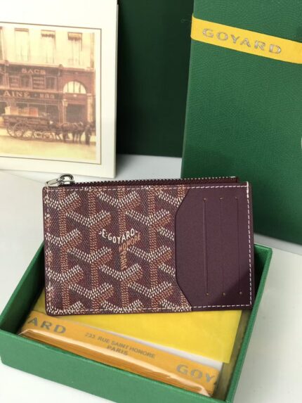 GOYARD Bourbon Goyardine canvas Calfskin Small Wallet
